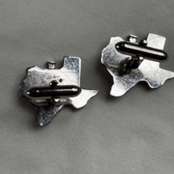 Silver Cufflinks in the shape of the state of Texas, OS - Picture 3 of 7